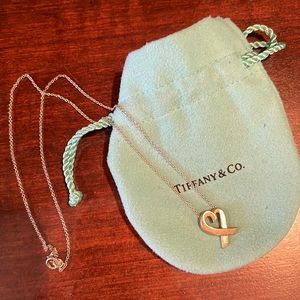 Tiffany & Co. Sterling Silver mini “loving heart” necklace 16”